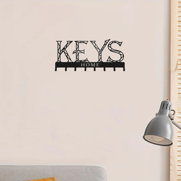 1pc金属墙安装钥匙挂钩：一个时尚的装饰墙装饰。冲孔/粘接安装存储解决方案，确保简单和整洁的关键组织（TikTok、temu下自提）-24