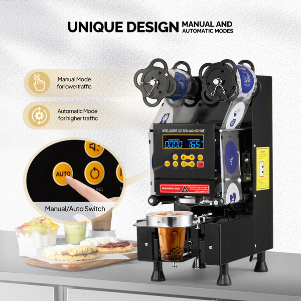 美规 DH95-2 110V 350W 商用封杯机 黑色 铁烤漆 立式 电动 黑色液晶款-8