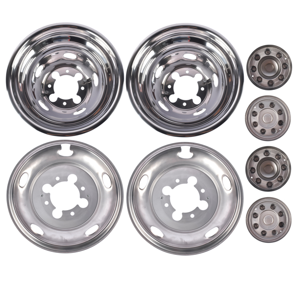 轮毂盖 Stainless Steel Dual Wheel Simulator Covers Fit for 2003-2018 Replacement for Dodge Replacement for Ram 3500 17"-5