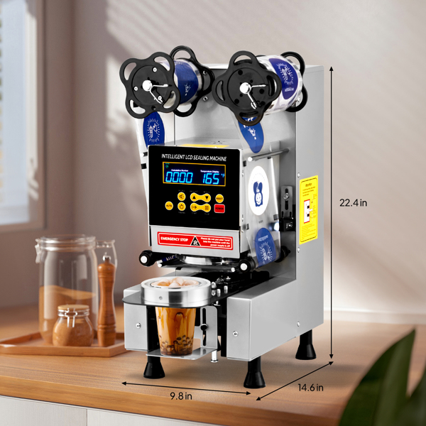 美规 DH95-2 110V 350W 商用封杯机 银色 铁烤漆 立式 电动 银色液晶款-2