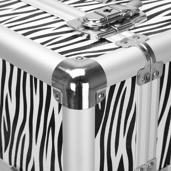 【SM】三合一四轮铝合金拉杆化妆箱纹绣箱 白斑马纹-21