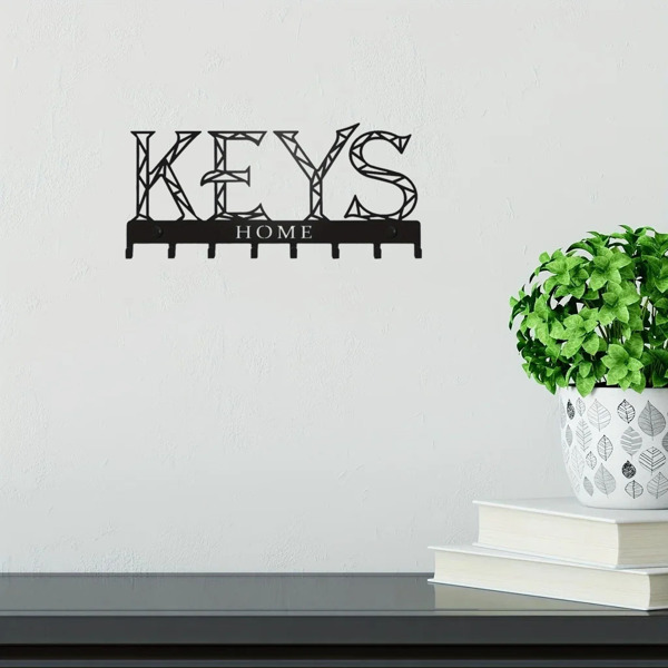 1pc金属墙安装钥匙挂钩：一个时尚的装饰墙装饰。冲孔/粘接安装存储解决方案，确保简单和整洁的关键组织（TikTok、temu下自提）-30