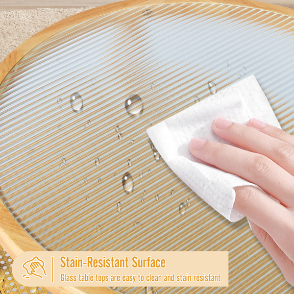 31.5 双层 原木色 庭院木边桌 玻璃 橡胶木 PE藤-13