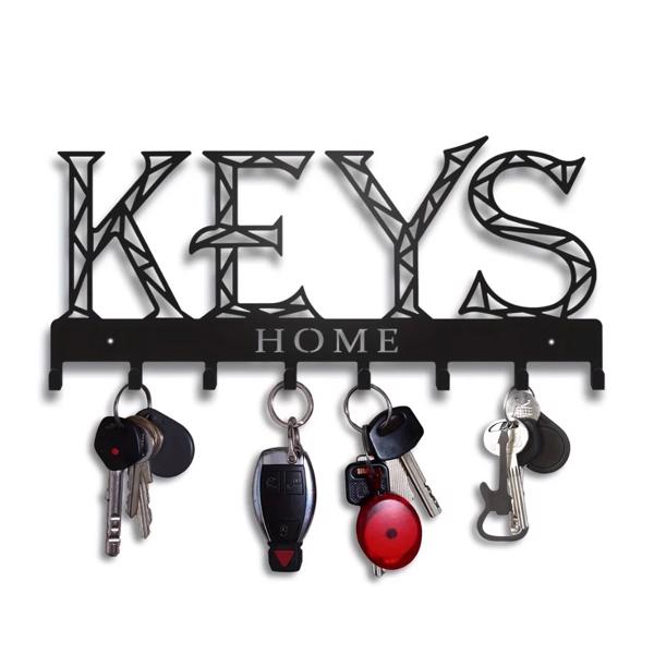 1pc金属墙安装钥匙挂钩：一个时尚的装饰墙装饰。冲孔/粘接安装存储解决方案，确保简单和整洁的关键组织（TikTok、temu下自提）-7