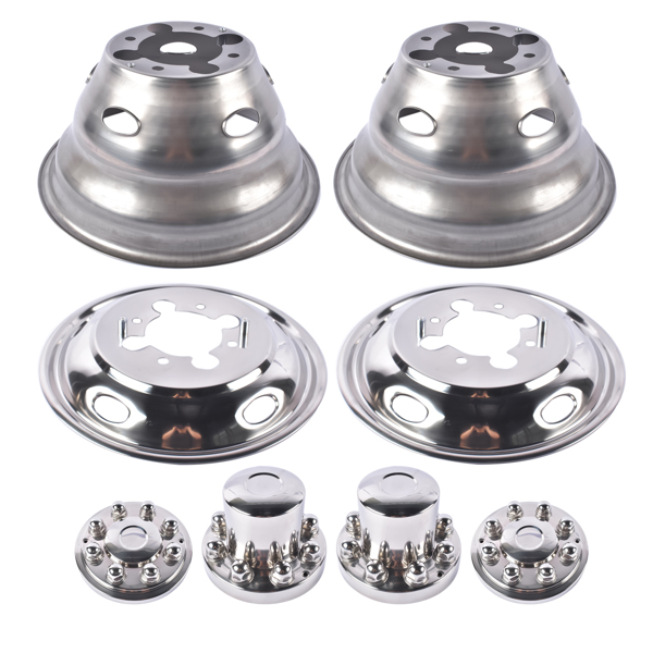 轮毂盖 Stainless Steel Dual Wheel Simulator Covers Fit for 2003-2018 Replacement for Dodge Replacement for Ram 3500 17"-6