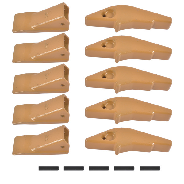 斗齿 Weld-on Flush Mount L2520N-2AH Bucket Shanks 2A Bucket Teeth with Pins 5 Packs Fit for Many Small Backhoe Mini Excavator and Tractor Buckets-1