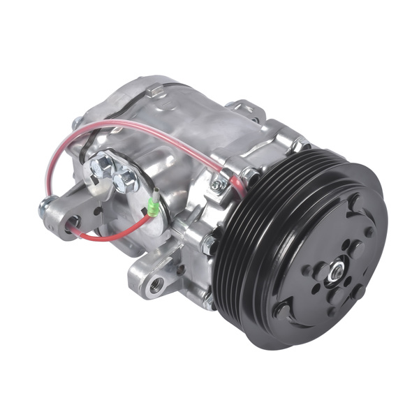 空调压缩机 A/C Compressor with 6-Groove Pulley Replacement for Sanden SD7 Style Serpentine Belt Mini HC5005C-2