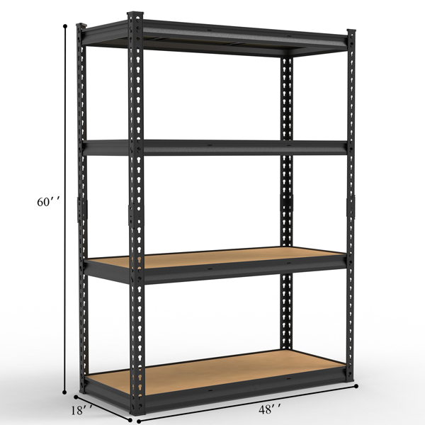4层 可自由调节层间距 葫芦形孔位 带手套橡胶锤 展示架 铁 122*45*153.5cm 黑色铁件原木色中纤层板-22