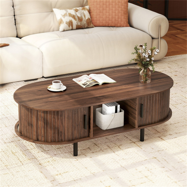 48英寸复古咖啡桌，带滑动槽门 （ WALMART禁止销售）-7