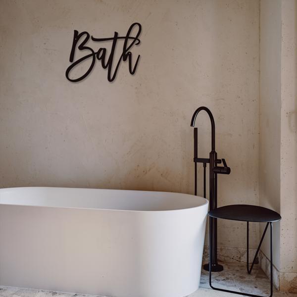 现代农家乐设计浴室标志：浴室金属字墙装饰的化妆室和浴室。这个墙壁雕塑为您的洗手间墙壁带来了优雅和永恒的吸引力，创造了一个放松和诱人的空间（TikTok、temu下自提）-21