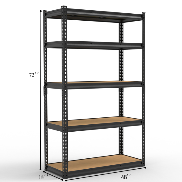 5层 可自由调节层间距 葫芦形孔位 带手套橡胶锤 展示架 铁 122*45*184cm 黑色铁件原木色中纤层板-9