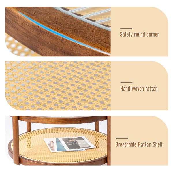 31.5 双层 胡桃色 庭院木边桌 玻璃 橡胶木 PE藤-16