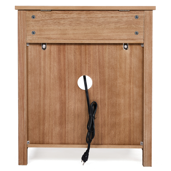 橡木色 P2密度板+贴实木皮框架 56*45*65cm 一抽带下隔层 床头柜 中世纪现代 1pcs-12