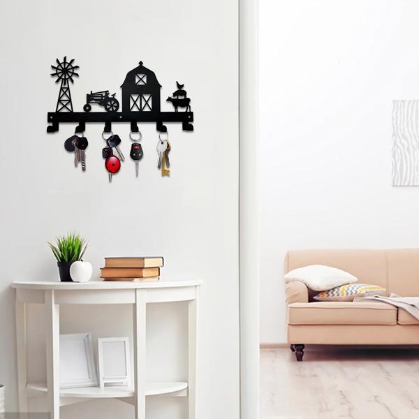 1PC，坚固的金属挂壁式储物架，带挂钩，非常适合挂外套，钥匙，毛巾等。一个多功能和实用的支架。实用钩子。（TikTok、temu下自提）-20