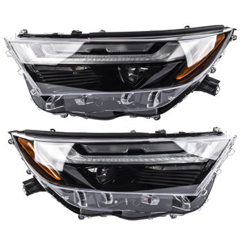  大灯 2pcs Headlight Full LED Type Driver & Passenger Side Replacement for Toyota RAV4 2022-2024 811500R360 811100R360