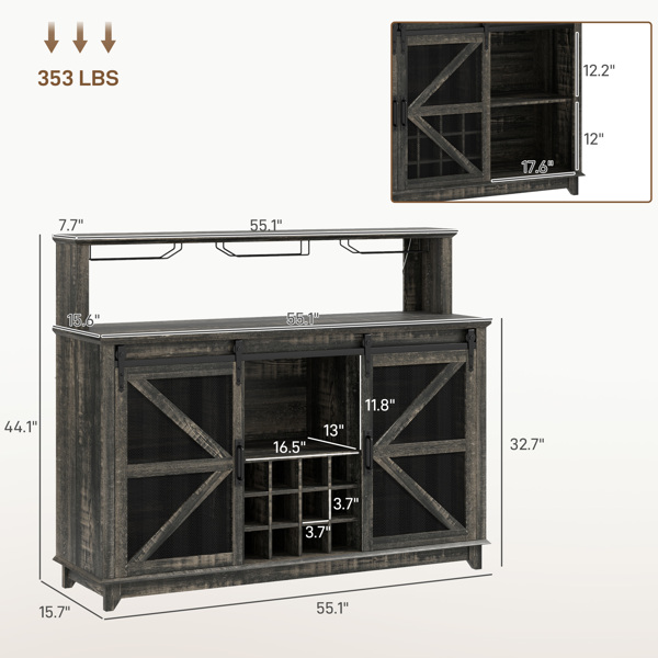 厨房侧板/储物柜/ 咖啡吧柜 /厨房橱柜/厨房隐藏式箱柜（周末不发货）（ Amazon Shipping）（WalMart禁售）-3