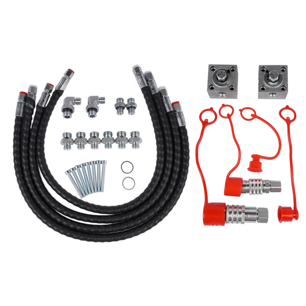 连接器套装 2 Three Way Diverter Valves w/ Quick Connects Replacement for 1-2 ton Chinese Mini Excavator-4