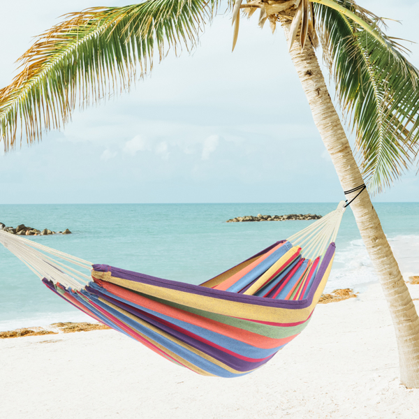 9ft 小彩条 黑底银花架子 2*1.5m涤棉吊床 铁吊床套装 330.00lbs-21