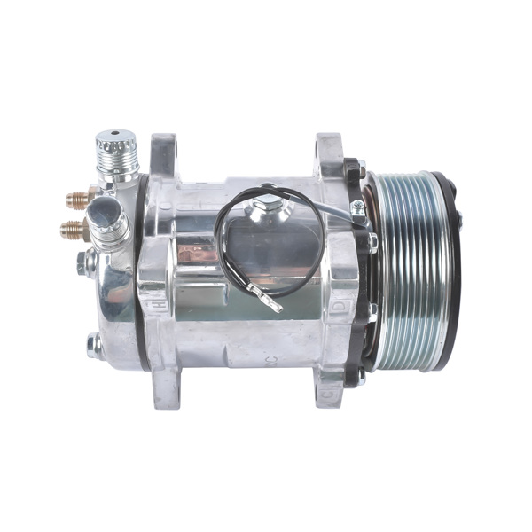 空调压缩机 12V A/C Air Conditioning Compressor w/Clutch Replacement for Sanden 508 8-Groove Serpentine Pulley HC5004C-2