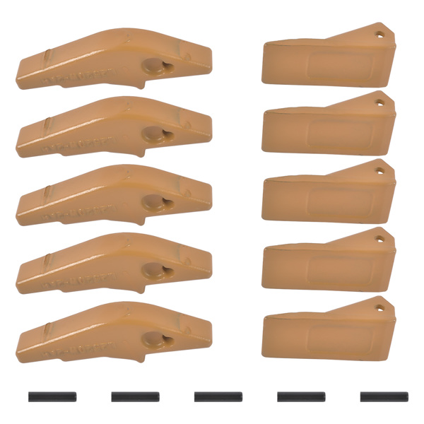 斗齿 Weld-on Flush Mount L2520N-2AH Bucket Shanks 2A Bucket Teeth with Pins 5 Packs Fit for Many Small Backhoe Mini Excavator and Tractor Buckets-5