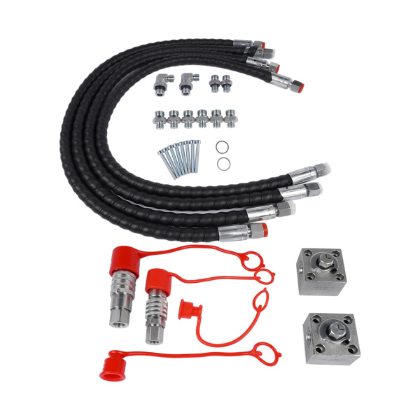 连接器套装 2 Three Way Diverter Valves w/ Quick Connects Replacement for 1-2 ton Chinese Mini Excavator-3