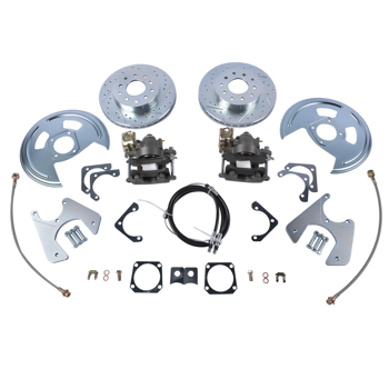 刹车盘套装 Fit for Chevy Camaro Pontiac Firebird (Staggered Shocks) Rear Disc Brake Conversion With Cross Drilled & Slotted Rotors With Parking Brake 1970-1981