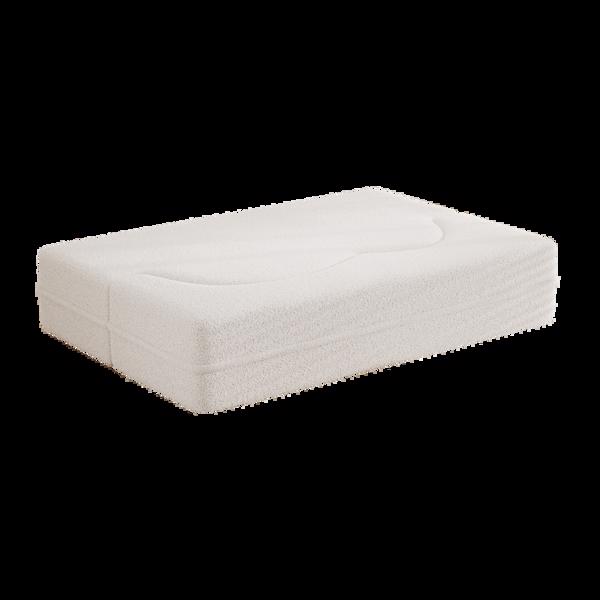 现代落地沙发，带 2 个枕头，可转换泰迪布艺泡沫填充沙发床，15 英寸全尺寸折叠床垫，适用于客厅、客床、游戏室，无需组装，米色-5