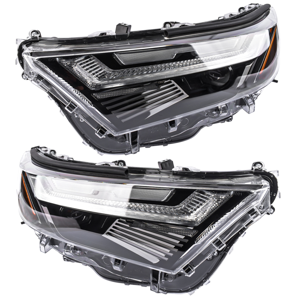  大灯 2pcs Headlight Full LED Type Driver & Passenger Side Replacement for Toyota RAV4 2022-2024 811500R360 811100R360-2