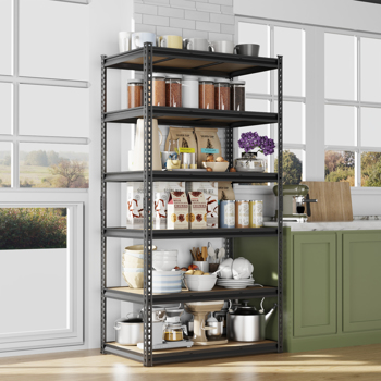 6层 可自由调节层间距 葫芦形孔位 带手套橡胶锤 展示架 铁 122*60*206cm 黑色铁件原木色中纤层板