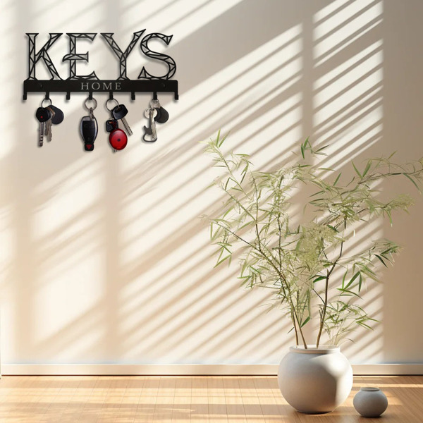 1pc金属墙安装钥匙挂钩：一个时尚的装饰墙装饰。冲孔/粘接安装存储解决方案，确保简单和整洁的关键组织（TikTok、temu下自提）-22