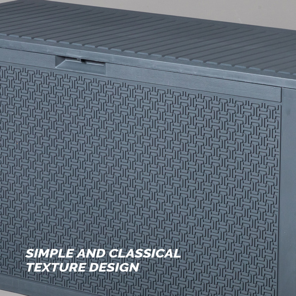 90gal 灰色 迷宫纹 塑料 注塑 庭院塑料收纳箱-8