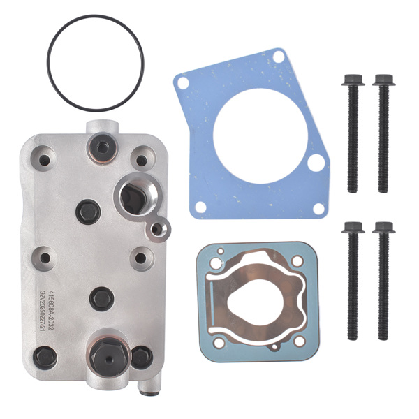 空气压缩机缸盖 Truck Air Brake Compressor Cylinder Head Silver with Valves Fit for Mercedes 0011301215 0011302615-6