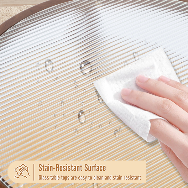 19.7in 双层 胡桃色 庭院木边桌 玻璃 橡胶木 PE藤-14