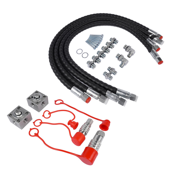 连接器套装 2 Three Way Diverter Valves w/ Quick Connects Replacement for 1-2 ton Chinese Mini Excavator-6