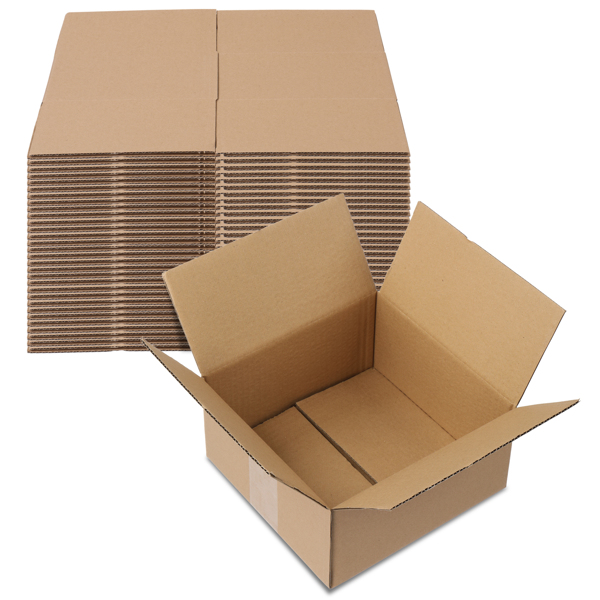 100pcs 8" x 8" x 4" （20.3x20.3x10.2cm） 厚度2.6mm 瓦楞纸箱 牛皮纸色-10