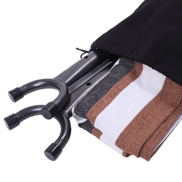 9ft 咖啡条 黑底银花架子 2*1.5m涤棉吊床 铁吊床套装 330.00lbs-17