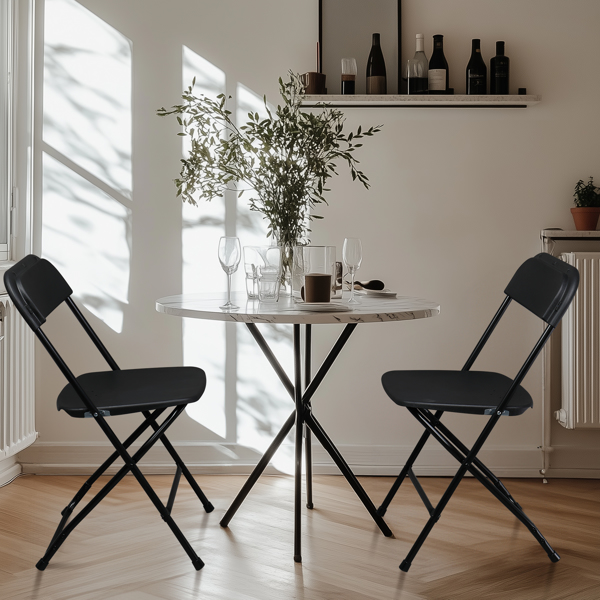 【替换8542051】4pcs 黑色 注塑经典款 庭院塑料折叠椅-2