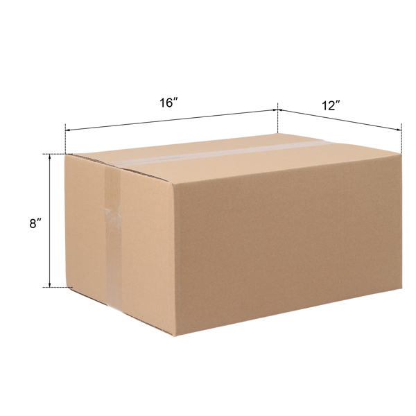 50pcs  16" x 12" x 8"（40.6x30.5x20.3cm） 厚度3mm 瓦楞纸箱 牛皮纸色-3