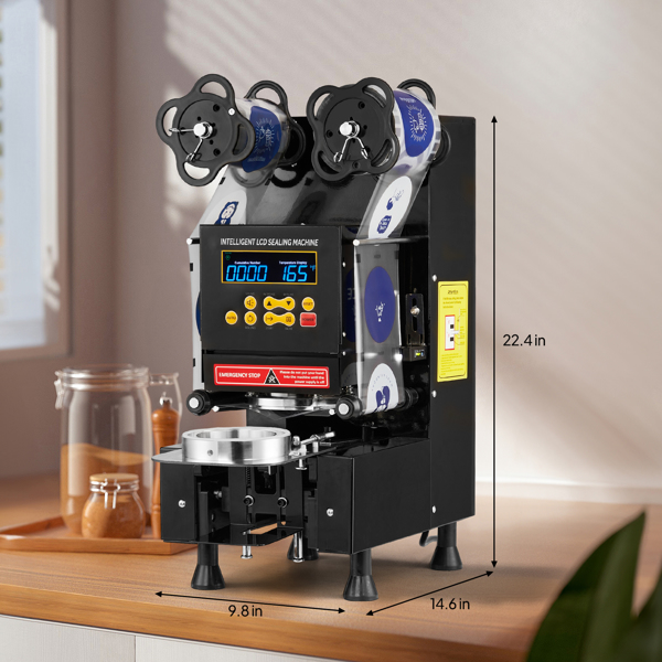 美规 DH95-2 110V 350W 商用封杯机 黑色 铁烤漆 立式 电动 黑色液晶款-9