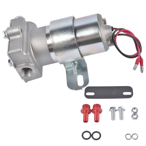 电动燃油泵 Electric Fuel Pump 97 GPH 7 PSI Universal Red Fit for Holley Demon Carburetor Chrome Aluminum 71 GPH at 4 PSI 3/8" NPT Inlet/Outlet F53001 F53001C-4