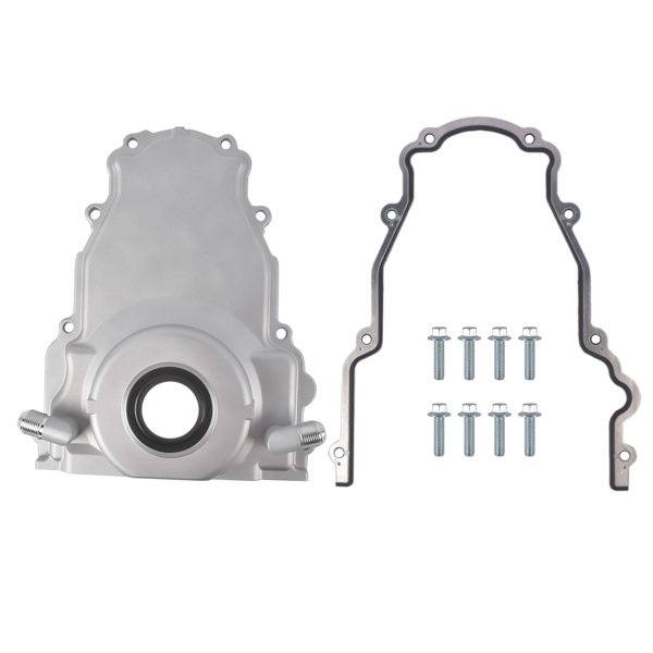 时规盖 Timing Cover w/ 10AN Turbo Oil Drain Fittings Fit for LS Gen 3 4.8L 5.3L 5.7L 6.0L-4