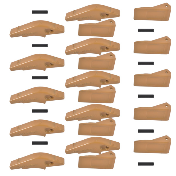 斗齿 Weld-on Flush Mount L2520N-2AH Bucket Shanks 2A Bucket Teeth with Pins Fit for Many Small Backhoe Mini Excavator and Tractor Buckets 10 Packs-4