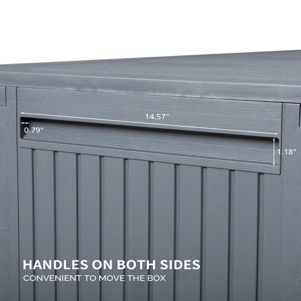 90gal 灰色 迷宫纹 塑料 注塑 庭院塑料收纳箱-7