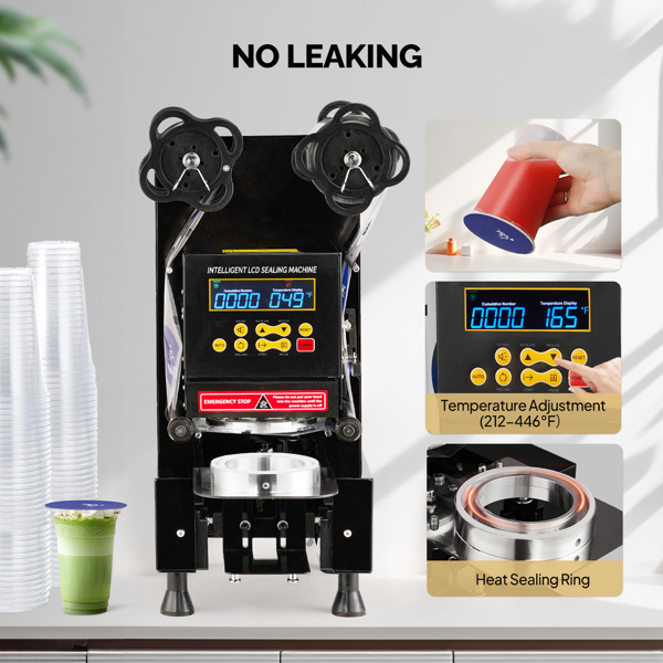 美规 DH95-2 110V 350W 商用封杯机 黑色 铁烤漆 立式 电动 黑色液晶款-3