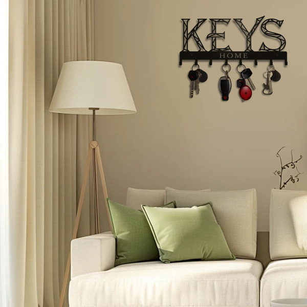 1pc金属墙安装钥匙挂钩：一个时尚的装饰墙装饰。冲孔/粘接安装存储解决方案，确保简单和整洁的关键组织（TikTok、temu下自提）-26