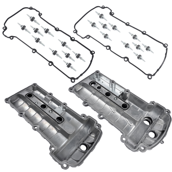 气门室盖 Pair Aluminum Engine Valve Cover Left & Right with Gasket Replacement for Jaguar S-Type 3.0L 2002-2008 C2C38781 C2S48786-7