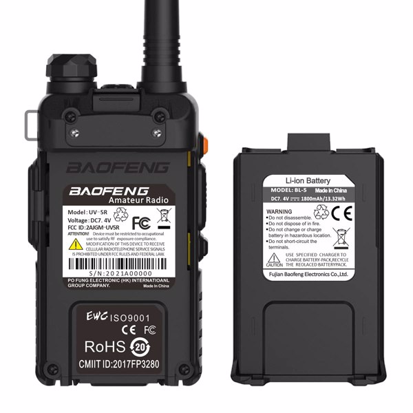 宝峰 UV-5R 双向无线电  对讲机 1800mAh 锂离子电池 (黑色 一个装) -7
