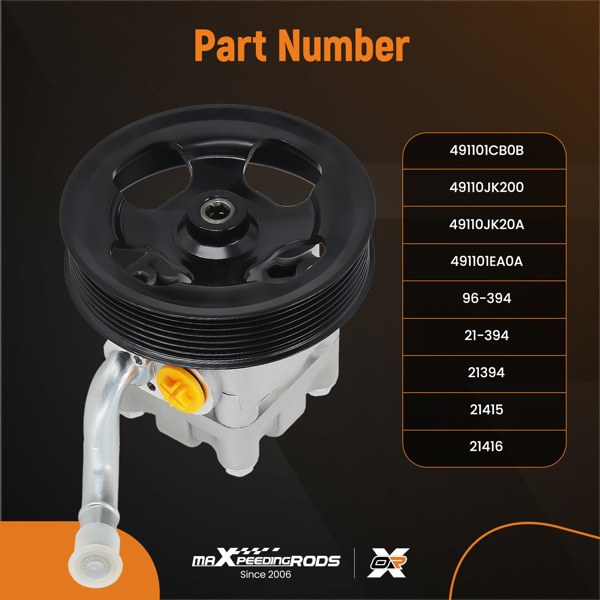转向泵 For Infiniti EX35 FX37 G35 M35 Q40 Q70 491101CB0B-6