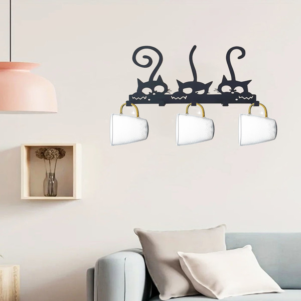 采购产品古董壁挂式黑色金属挂架-设计用于挂大衣，软呢帽和衣服，迷人的壁挂架，实用钩子（TikTok、temu下自提）-3