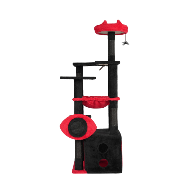 40*40*135cm 黑色+红色 万圣节5层睡窝款带眼睛抓板 宠物节日用品-2